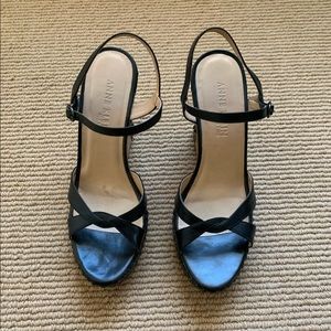 Anne Klein black wedge sandal size 8 1/2